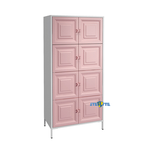 Factory Supply Portable Steel Plastic Wardrobe Metal Storage Cabinet For Home Living Room