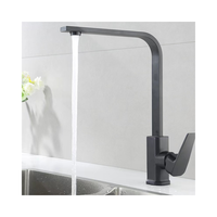 Robinet à tube plat carré en acier inoxydable mélange d'eau chaude froide en alliage de zinc pour évier de cuisine de salle de bain monotrou