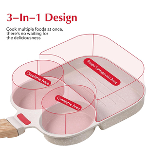 Modern Non-Stick Ceramic Coated Square Griddle Pan With Wooden Handle And Utensils <b>Set</b> For <b>Induction</b> And Gas Stoves - Product Image 2