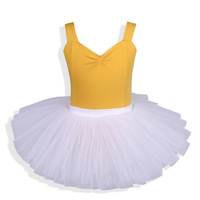 Justaucorps de ballet pour filles en coton noir justaucorps d'entraînement pour enfants avec robe tutu vente en gros