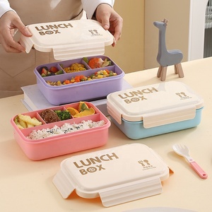 Boîte à lunch en plastique à <span class=keywords><strong>5</strong></span> <span class=keywords><strong>compartiments</strong></span> et ensemble de tasses à eau pour micro-ondes-Employé de bureau-Boîte à bento adaptée avec couvercle en plastique pour étudiants - Product Image 6