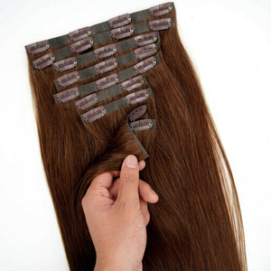 Virgin 12A Grade Remy Brazilian Hair Extensions Luxury <b>Thick</b> End Machine Double Weft Clip-in Hair 2 Color Mixed No-Tangle - Product Image 1
