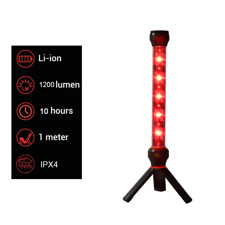 Red strobe light usb rechargeable led cordless work light magnetic inspection light