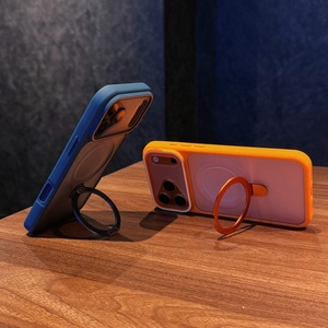 Funda Magnética Mate Translúcida para Teléfono iPhone 17 13 14 15 16 Pro Max 17 Air con Anillo Metálico y Soporte, Resistente a Golpes, Venta al Por Mayor - Product Image 4