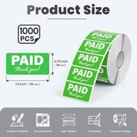 Autocollants de remerciement payants 0,75 x 1,5 pouces, étiquettes autocollantes pour le commerce de détail, les supermarchés, les magasins, les achats et l'emballage