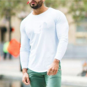 Nouvelle mode T-shirt d'été en coton à manches longues décontracté, col ras du cou, coupe ajustée avec décoration de logo, style hip hop respirant - Product Image 5