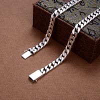 Cadena de eslabones cubanos de plata de ley 925 para hombre, 7MM 8MM, gargantilla de plata maciza pulida para hombre, joyería fina al por mayor