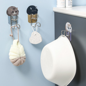 Cup Holder Wall Mount Stainless Steel Cat Design Bathroom Storage Single Layer Space Saving - Product Image 4
