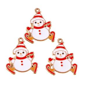 Nuevos y bonitos dijes de muñeco de nieve de Papá Noel colgantes de Metal SERIE DE Navidad de dibujos animados accesorios para joyería DIY para suministros promocionales para fiestas - Product Image 1
