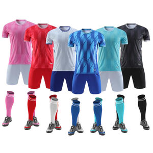 Custom Practice Lattice Men Football <strong>Jerseys</strong> Shirts &amp; Tops <strong>Blue</strong> and White Soccer Uniforms Sets - Product Image 2