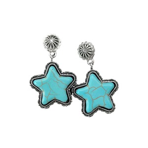 Orecchini Vintage a Stella con Turchese, Gioielli Geometrici di Moda per Donne - Product Image 5