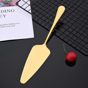 Classical Luxury 1010 Gold Stainless Steel Service Utensils Butter <b>Knife</b> Soup Ladle Serving <b>Knife</b> Spoon Fork Set Cutlery in Bulk - Product Image 2