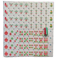 Ensemble de Mahjong Américain de Luxe pour Noël, 160 Tuiles, motifs Casse-Noisette, Joker, Chapeau de Père Noël, Canne à sucre craquelée, Bambous, Jeu de Fêtes, Cadeau pour Femmes