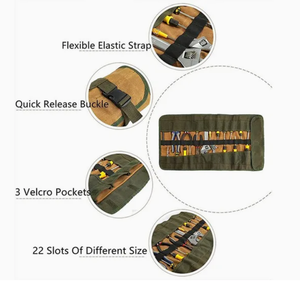 กระเป๋าใส่เครื่องมือแบบม้วนผ้าใบอเนกประสงค์ ทนทานต่อการสึกหรอ ขนาดเล็ก - Product Image 2