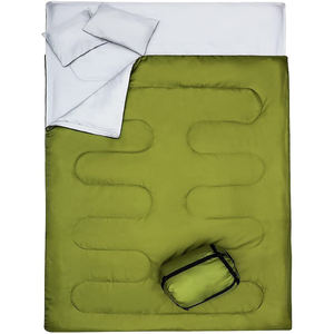 Sac de couchage double imperméable et confortable pour le camping par temps froid, logo personnalisé, matériau nylon/polyester, design portable - Product Image 6