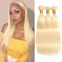 Vente en gros de cheveux synthétiques de haute qualité, sans nœuds, couleur 613 #   Extensions de cheveux blondes, saines et épaisses, pour femmes noires
