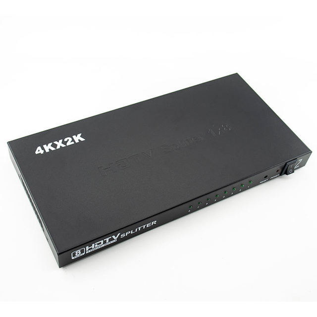 4K 1080P 8 Port Splitter 1x8 HDTV 4Kx2K 30Hz 1 in 8 Out 1X8 HDTV Video Splitter 8Way Supports 3D for for HDTV