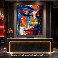Tableau mural abstrait 3D impasto peint à la main sur mesure, portrait de femme, couteau à palette, Pop Art pour salon et décoration d'hôtel