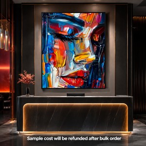 Grandi Dipinti Astratti di Figure e Ritratti su Tela, Dipinti a Mano per Arredamento Casa, Stile Moderno Pop Art con Spatola - Product Image 2