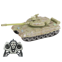 Tanque RC de 2,4 GHz, tanque de batalla del ejército, juguetes militares con luces, uso interior/exterior, incluye baterías, tanque de Control remoto para niños