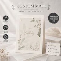 Carte de vœux personnalisée minimaliste en papier cartonné 300 g/m² 5x7 pouces, découpe laser 3D, enveloppe en pâte recyclée, estampage à chaud, vente en gros