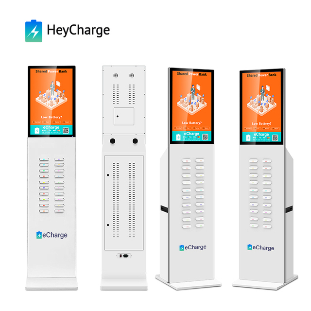 Kisok Rental Power Bank Station Custom Ad Screen 48 Slots Charging Kiosk Floor Type Custom Slots for Power Banks Power Station