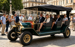<span class=keywords><strong>Voiture</strong></span> électrique rouge vintage 4 places pour visites touristiques, navette, défilés de <span class=keywords><strong>mariage</strong></span>, événements et expositions – <span class=keywords><strong>Voiture</strong></span> classique - Product Image 4