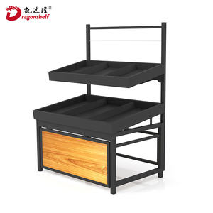 Étagère en fer à Double face pour <span class=keywords><strong>fruits</strong></span> <span class=keywords><strong>et</strong></span> <span class=keywords><strong>légumes</strong></span>, étagère de présentation des supermarchés, à affichage, support Gondola, en bois - Product Image 3