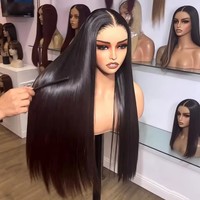 Perruques en cheveux humains bruts 13x6 sans colle, perruques frontales en dentelle HD complètes, cheveux brésiliens naturels lisses Remy, perruque en dentelle HD