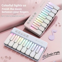 Juguete Musical Multifuncional para Educación Temprana, Teclado Electrónico Infantil con Luces de Arcoíris, Piano de Juguete, Plástico