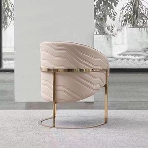 Bắc Âu Nhung vàng thép không gỉ chân bọc da hiện đại Thiết kế ghế ăn ghế cho bàn ăn - Product Image 6