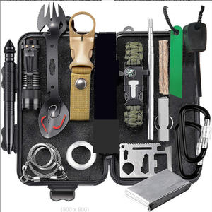 Kit de Supervivencia Multifuncional FaK, Caja de Herramientas de Emergencia Compacta de Aleación de Aluminio para Exteriores con Silbato, Pedernal y Acero para Desastres - Product Image 1