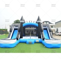 Château gonflable combiné pour enfants et adultes, avec toboggan aquatique, en PVC, pour événements extérieurs et location