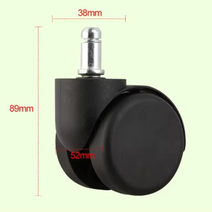 Ruedas para Silla de Oficina de Diseño Moderno, Ajustables de 55 mm, Giratorias 360°, de Acero, con Rodamientos de Nylon Negro Silenciosos y Resistentes, Suministro Directo de Fábrica - Product Image 6
