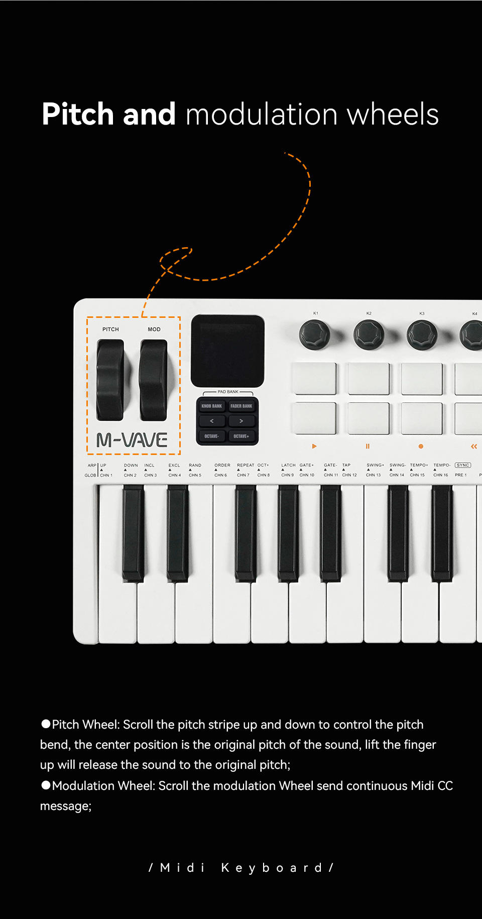 M-Vave SMK-37 PRO ミニMIDIキーボード 37 ベロシティ対応キー