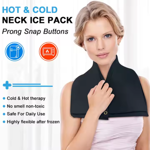 Enveloppe de <span class=keywords><strong>glace</strong></span> réglable pour le cou avec boutons - Collier cervical en gel de qualité médicale pour thérapie chaude et froide, soulagement des douleurs cervicales - Product Image 2