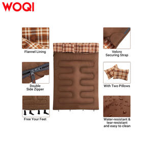 Sac de couchage rectangulaire pour adulte Woqi, 3 saisons, polyester respirant, style enveloppe, brun foncé, 5 kg - Product Image 2