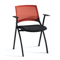 Solution de bureau agile : Chaise de formation en maille respirante, sièges empilables durables pour centres de formation et salles de réunion