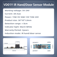 GREASON 12V/24V Proximity Small PCB Motion Sensor Module Human Body IR Touch Sensor pour LED Cabinet Light Inductive Switches