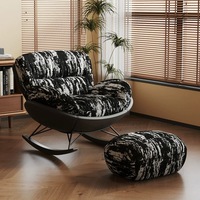 Fauteuil à bascule moderne en tissu coton, style coquille d'œuf, inclinable, pour balcon, maison, loisirs, fauteuil simple paresseux