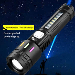 Linterna de Emergencia WOSEN Recargable, Súper Brillante, Portátil, Telescópica, con Zoom, Luz Lateral COB, Roja, Blanca y Azul - Product Image 2