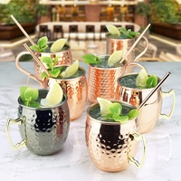 Tasses martelées classiques Emerit 350ml 500ml 2026 – Mugs Moscow Mule en acier inoxydable 18/8 très populaires pour adultes, idéales pour la bière et les cocktails en bar