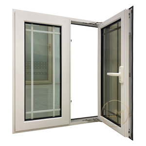 หน้าต่างบานเปิดแบบอเมริกัน <span class=keywords><strong>กระจก</strong></span>สองชั้น PVC พร้อมตะแกรงดีไซน์สวยงาม หน้าต่าง<span class=keywords><strong>อลู</strong></span><span class=keywords><strong>มิ</strong></span><span class=keywords><strong>เนียม</strong></span>พร้อมมุ้งลวดไนลอน - Product Image 3