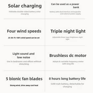 Ventilador con Carga Solar, Ventilador Pequeño, para Acampar al Aire Libre, Ventilador Pequeño Multifuncional, para Tienda de Campaña, Camping, Portátil - Product Image 6