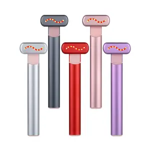 4 In 1 Facial Beauty Wand Red Light Therapy Eye Face Neck Lifting Massager Reduce Wrinkle Anti-Aging Ems Facial Neck Lift Device