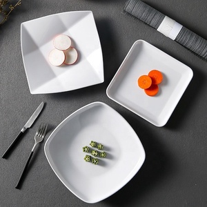 <span class=keywords><strong>Plato</strong></span> cuadrado de <span class=keywords><strong>melamina</strong></span> para restaurante, <span class=keywords><strong>plato</strong></span> de comedor nórdico Irregular, blanco - Product Image 3