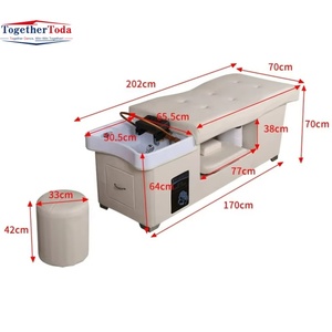Chaise de lavage moderne pour hôtel, revêtement en cuir, structure en bois, réservoir d'eau portable, sans plomberie, écologique, durable, pour salon - Product Image 5