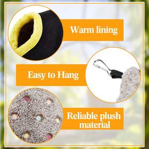 Nid d'oiseau en peluche chaud d'hiver pour l'extérieur, canapé-lit pour cage, hamac suspendu pour oiseaux, facile à suspendre, pour perruches, perroquets, nid d'oiseau - Product Image 5