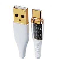 Kabel Data Usb Tipe C Transparan, Kabel Pengisian Daya Cepat Usb Tipe C UNTUK Samsung 1.2M