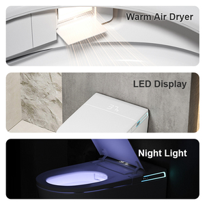 Intelligent Wall-Mounted <strong>Toilet</strong> With Built-in Cistern P-Trap Remote Control Seat Heating &amp; Foam Shield-Easy Install - Product Image 4